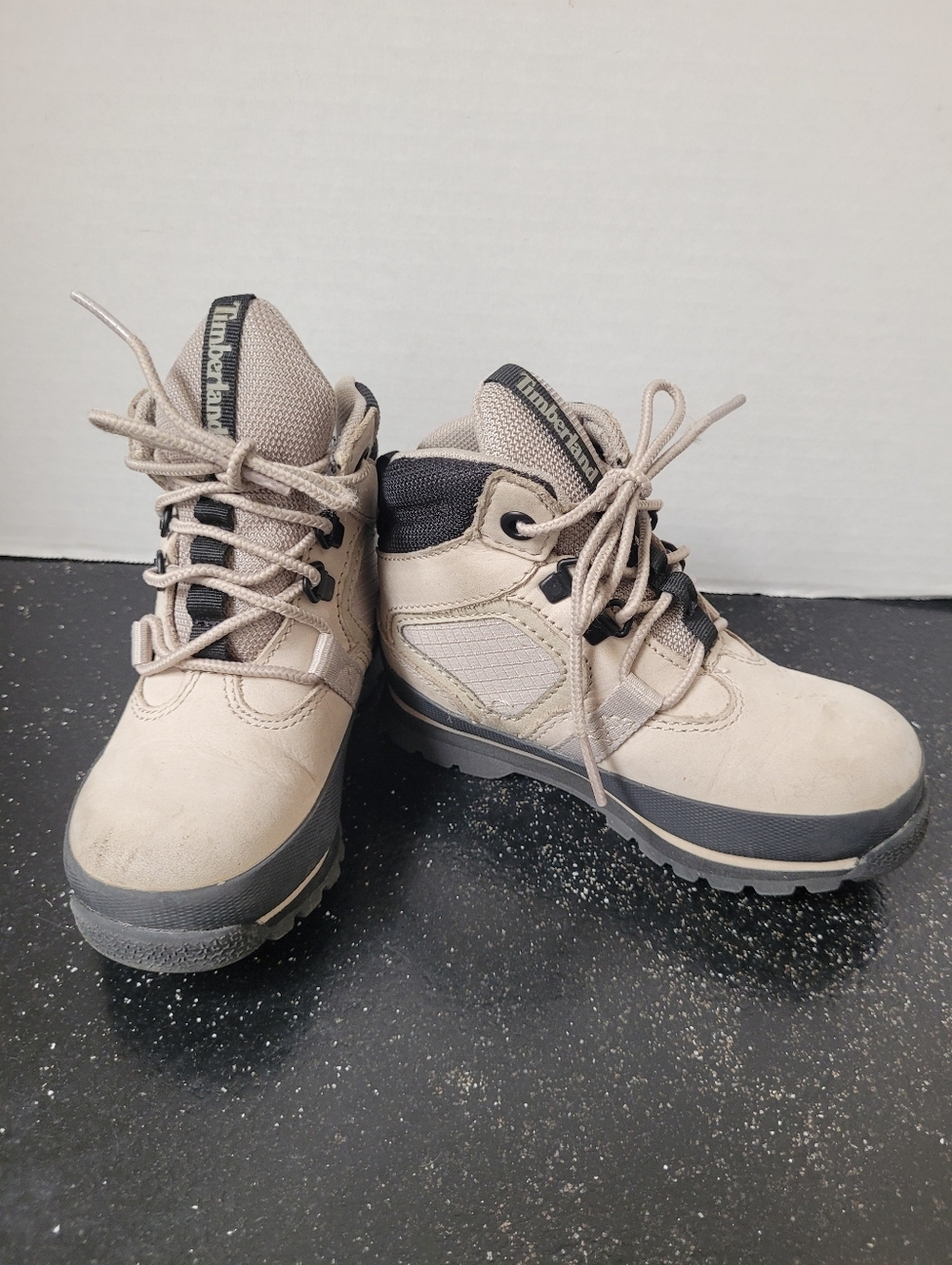 Timberland Toddler Light Taupe Hiking Boots with Black Accents